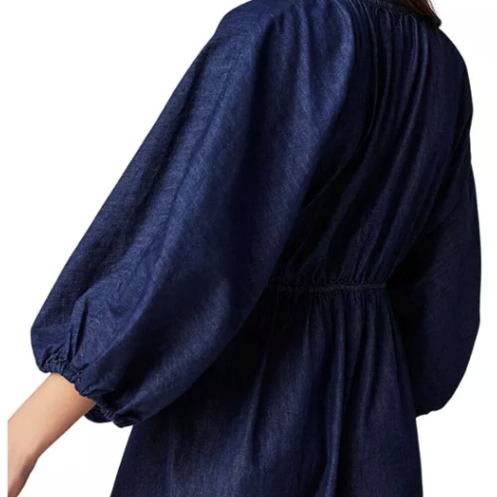 Free People Denim Elastic Flowy Mini Dress